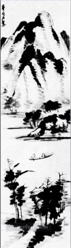 斉白石孤独な船の伝統的な中国語 Oil Paintings